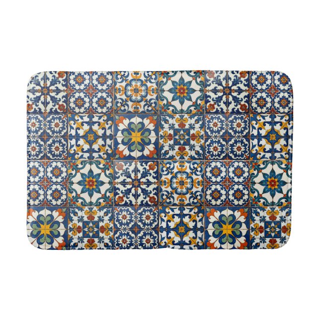Casa Colorida Azulejo  Bath Mat (Front)