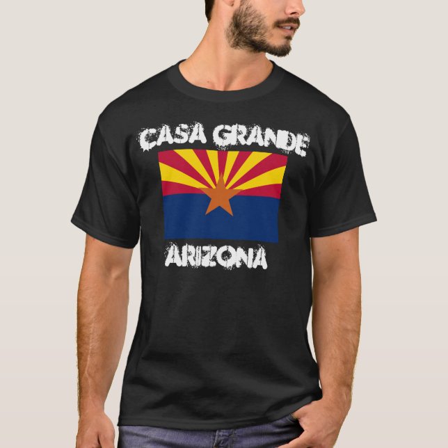 Casa Grande, Arizona with Arizona State Flag T-Shirt (Front)