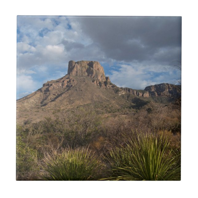 Casa Grande Peak, Chisos Basin, Big Bend Ceramic Tile (Front)