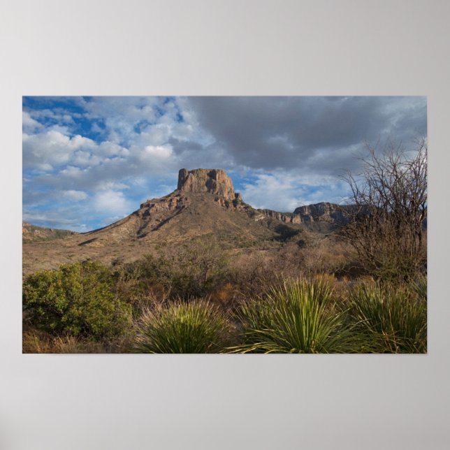Casa Grande Peak, Chisos Basin, Big Bend Poster (Front)