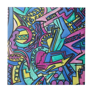 Casa Mia-Hand Painted Abstract Art Ceramic Tile