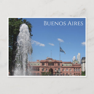 casa rosada fountain postcard