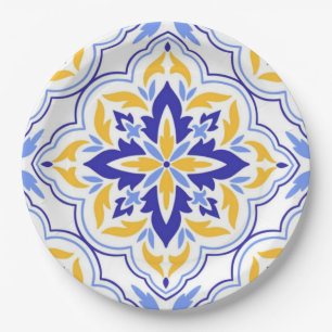 Casa Valencia Amber Medallion Mediterranean  Paper Plate