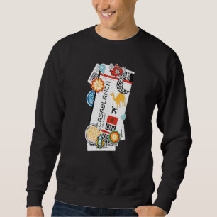 Casablanca Air Ticket Boarding Pass Plane Morroco  Sweatshirt
