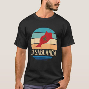 Casablanca Map Morocco Africa Port City Moroccan H T-Shirt
