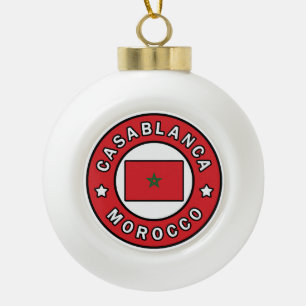 Casablanca Morocco Ceramic Ball Christmas Ornament