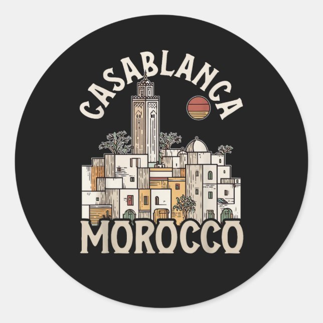 casablanca morocco  classic round sticker (Front)