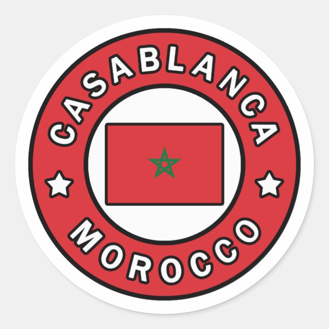 Casablanca Morocco Classic Round Sticker (Front)