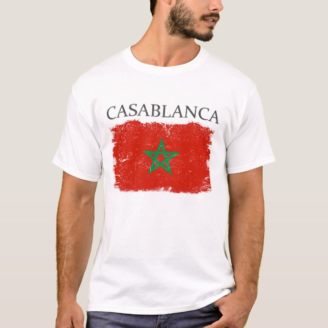 Casablanca Morocco Flag Morocco Tourist T-Shirt (Front)