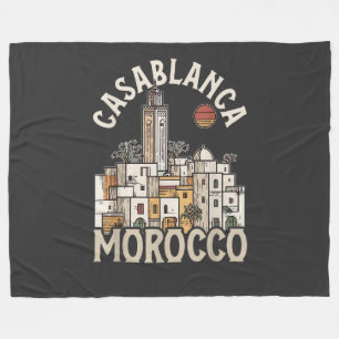 casablanca morocco fleece blanket