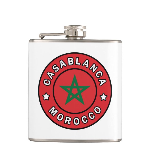 Casablanca Morocco Hip Flask (Front)
