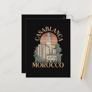 casablanca morocco holiday postcard