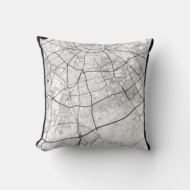 Casablanca Morocco Map Cushion (Front)