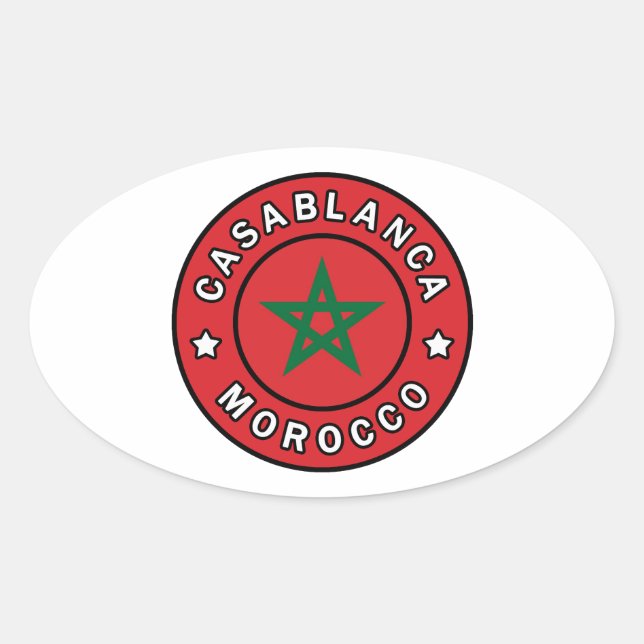 Casablanca Morocco Oval Sticker (Front)