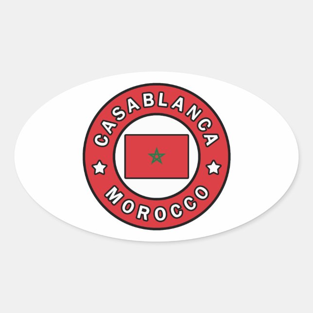 Casablanca Morocco Oval Sticker (Front)