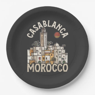 casablanca morocco paper plate