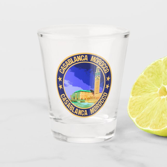 Casablanca Morocco                                 Shot Glass (Front)