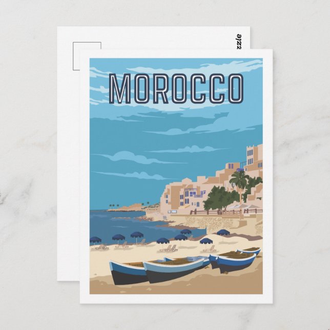Casablanca Morocco Travel Place Illustration Postcard (Front/Back)