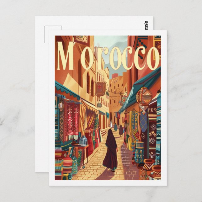 Casablanca Morocco Vintage Famous Travel Place Postcard (Front/Back)