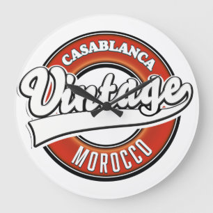 Casablanca Morocco Vintage logo Large Clock
