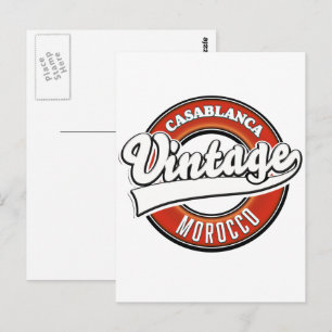 Casablanca Morocco Vintage logo Postcard