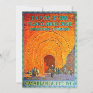 Casablanca Morocco Vintage Travel card