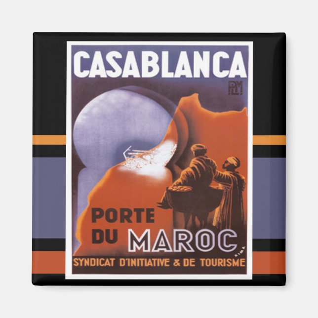 Casablanca Tourism Vintage Magnet (Front)