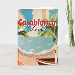 Casablanca Vintage Travel poster Card