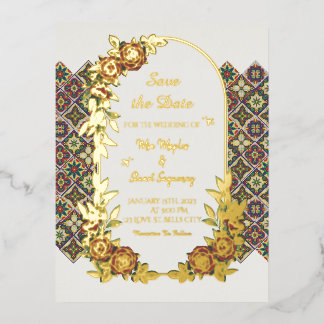 Casamiento De Mia&Stuart Foil Invitation Postcard
