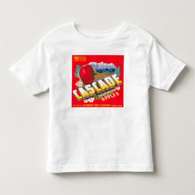 Cascade Apple Label (red) - Cashmere, WA Toddler T-Shirt (Front)