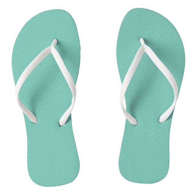 Cascade Aqua Green Solid Colour Print Thongs (Footbed)