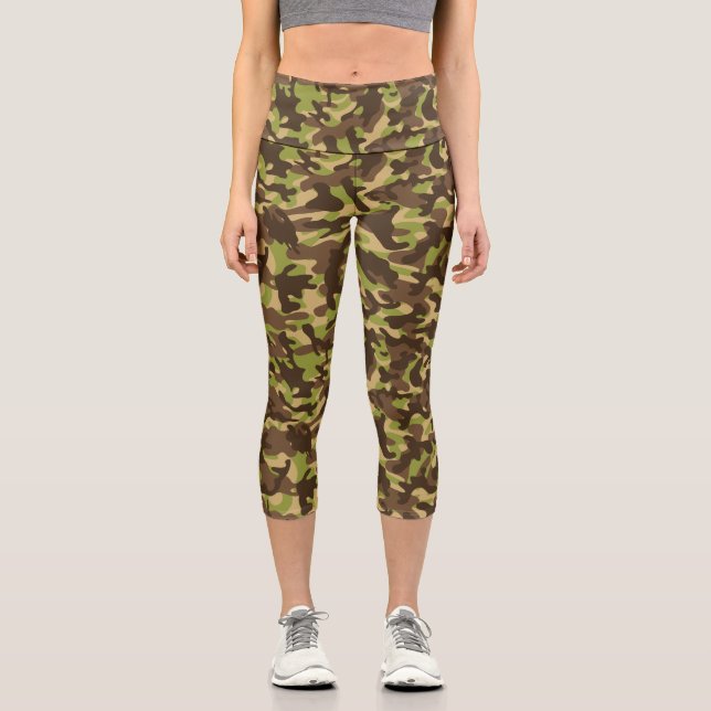 Cascade Camouflage  Capri Leggings (Front)