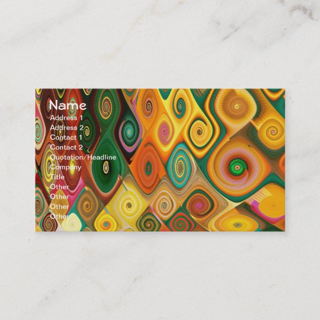 Cascade Cool Abstract Fine Art Fractal Business Card (Front)