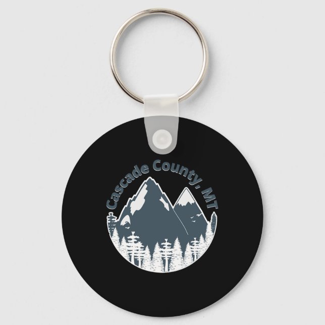 Cascade County Mt Mountains Hiking Climbing Campin Key Ring (Front)