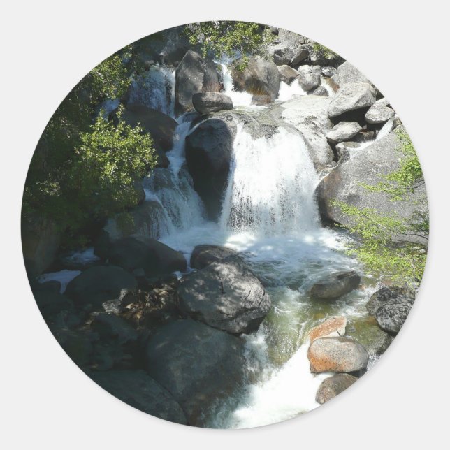 Cascade Falls at Yosemite National Park Classic Round Sticker (Front)