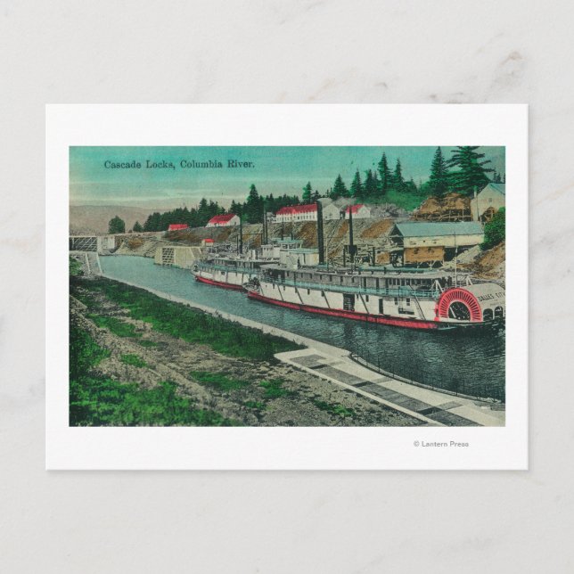 Cascade Locks on the Columbia River Postcard (Front)