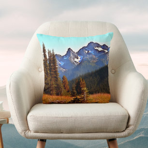 Cascade Mountains in Golden Sunlight Cushion
