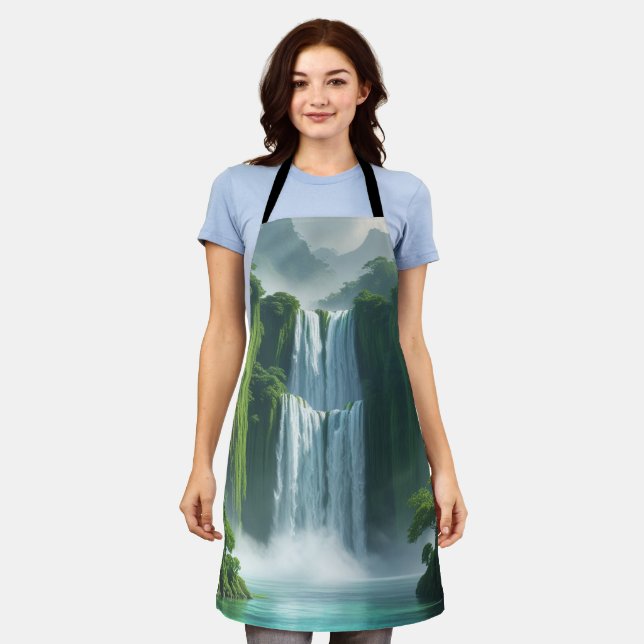 “Cascade of Flavour – Enchanting Waterfall ” Apron (Worn)