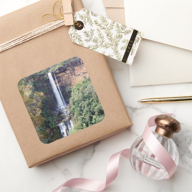 Cascade of Nature at Fitzroy Falls Square Sticker (Gifting)