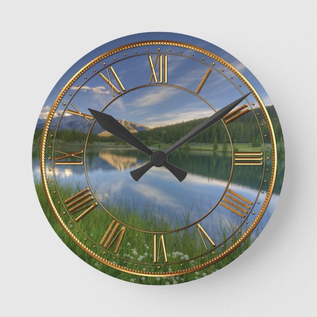 Cascade Ponds Canada Round Clock (Front)