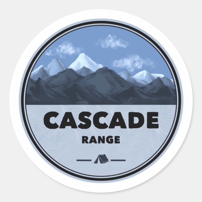 Cascade Range Camping Classic Round Sticker (Front)
