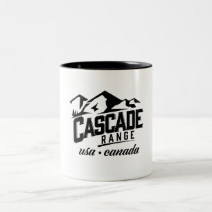 Cascade Range USA Canada logo. Two-Tone Coffee Mug