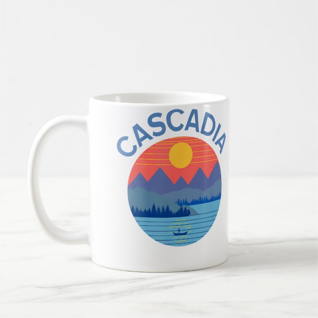 Cascadia Fishing Hiking Camping Coffee Mug (Left)