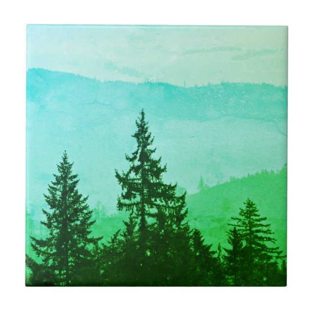 Cascadia Green Ceramic Tile (Front)
