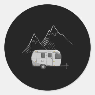 Cascadian Designs Women's Airstream Camping Traile Classic Round Sticker