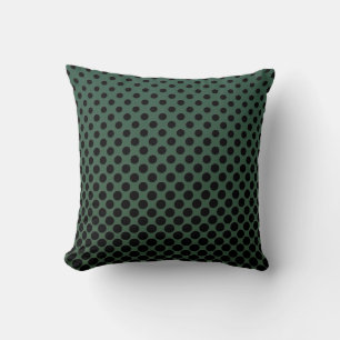 Cascading Black circles on dark green Cushion