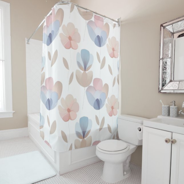 Cascading Blooms Shower Curtain (In Situ)