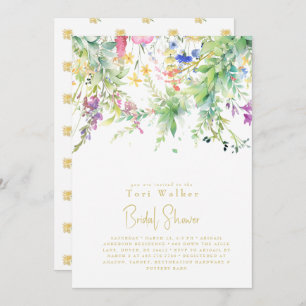 Cascading Boho Yellow Wildflower Bridal Shower  Invitation