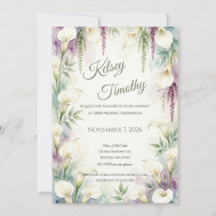 Cascading Calla Wedding Invitation