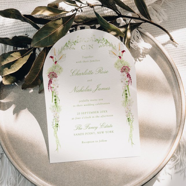 Cascading Floral Arch Wedding Invitation (Creator Uploaded)